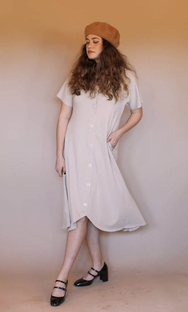 SAMPLE SALE | The Weekender Button Front Dress - Light Sand