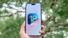 iOS 18 logo on an iPhone 15 Pro